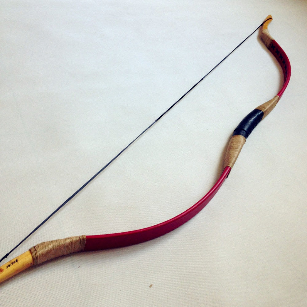 Traditional Recurve Bow 20-65 LBS Red Leather